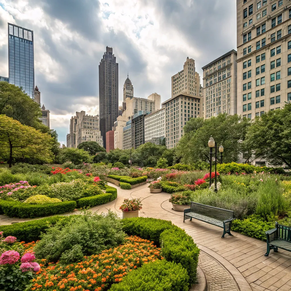 Urban garden in a city center